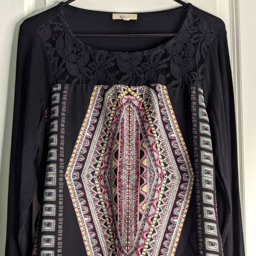 Long sleeve black/deep dark blue thin shirt